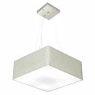 Lustre Pendente Quadrado Vivare Md-4194 Cúpula Em Tecido 12/4