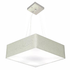 Lustre Pendente Quadrado Vivare Md-4198 Cúpula Em Tecido 15/6
