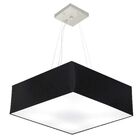 Lustre Pendente Quadrado Vivare Md-4198 Cúpula Em Tecido 15/6