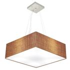 Lustre Pendente Quadrado Vivare Md-4198 Cúpula Em Tecido 15/6