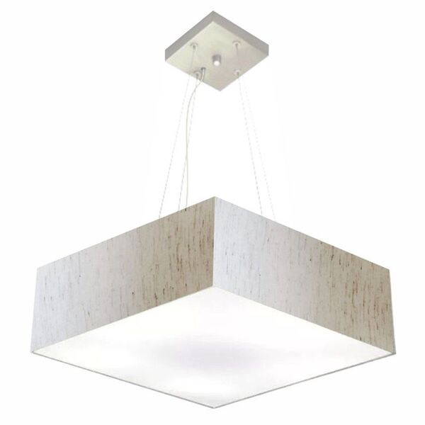 Lustre Pendente Quadrado Vivare Md-4198 Cúpula Em Tecido 15/6