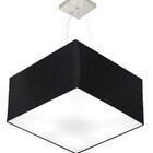 Lustre Pendente Quadrado Vivare Md-4199 Cúpula Em Tecido 30/6