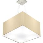 Lustre Pendente Quadrado Vivare Md-4199 Cúpula Em Tecido 30/6