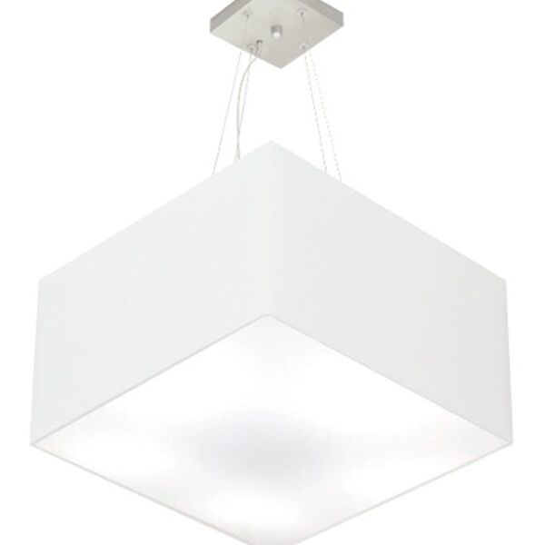 Lustre Pendente Quadrado Vivare Md-4199 Cúpula Em Tecido 30/6