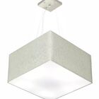 Lustre Pendente Quadrado Vivare Md-4199 Cúpula Em Tecido 30/6