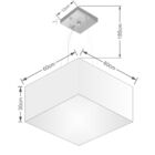 Lustre Pendente Quadrado Vivare Md-4199 Cúpula Em Tecido 30/6