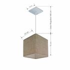 Lustre Pendente Quadrado Vivare Md-4223 Cúpula Em Tecido 15/1