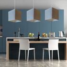 Lustre Pendente Quadrado Vivare Md-4223 Cúpula Em Tecido 15/1