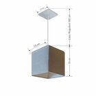 Lustre Pendente Quadrado Vivare Md-4223 Cúpula Em Tecido 15/1