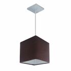 Lustre Pendente Quadrado Vivare Md-4224 Cúpula Em Tecido 16/1