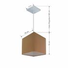 Lustre Pendente Quadrado Vivare Md-4224 Cúpula Em Tecido 16/1