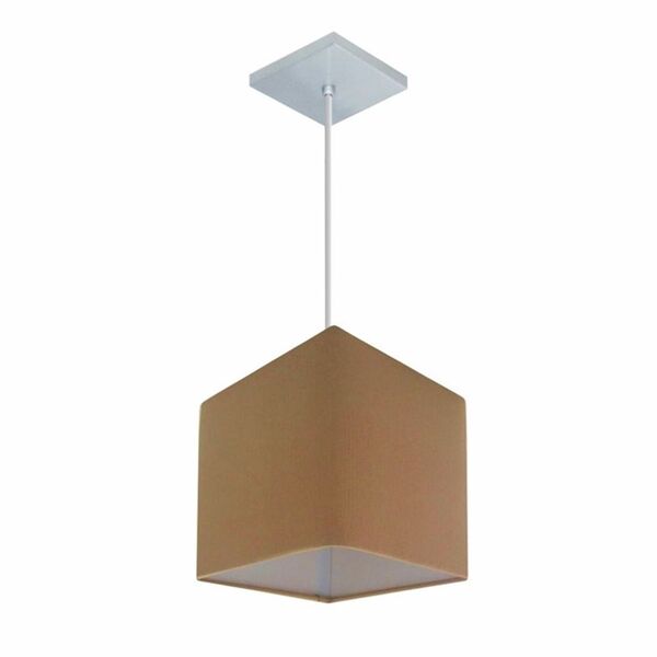 Lustre Pendente Quadrado Vivare Md-4224 Cúpula Em Tecido 16/1