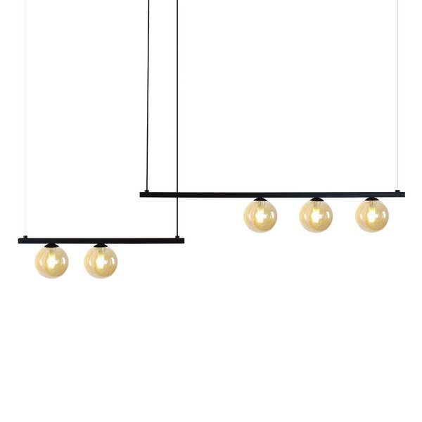 Lustre Pendente Quality Orbit 1528 G9 Bivolt Preto / Champagne