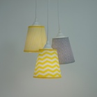 Lustre Pendente Quarto De Bebê Chevron Amarelo E Cinza Bivolt