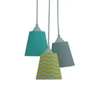 Lustre Pendente Quarto De Bebê Chevron Amarelo, Verde E Cinza