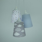 Lustre Pendente Quarto Infantil Nuvens Cinza E Branco Bivolt