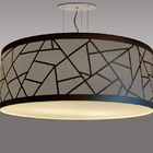 Lustre Pendente Recorte Bronze Cúpula Em Tecido 50x15 Cinza60