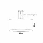 Lustre Pendente Recorte Bronze Cúpula Em Tecido 60x25 Branco6