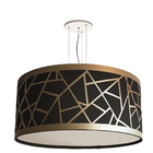 Lustre Pendente Recorte Bronze Cúpula Em Tecido 60x25 Preto60