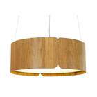 Lustre Pendente Redondo 70x21cm 6xe27 Em Madeira Freijó