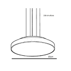 Lustre Pendente Redondo 7652 3 Lâmpadas E27 Vermelho