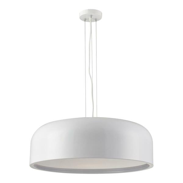 Lustre Pendente Redondo Baccino Avant Aço Branco