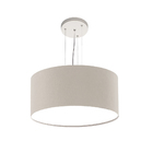 Lustre Pendente Redondo Cúpula Em Tecido 30x15 Cinza5937