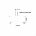 Lustre Pendente Redondo Cúpula Em Tecido 40x15 Branco5950