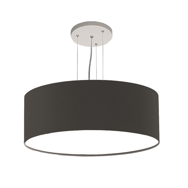 Lustre Pendente Redondo Cúpula Em Tecido 40x15 Preto5954