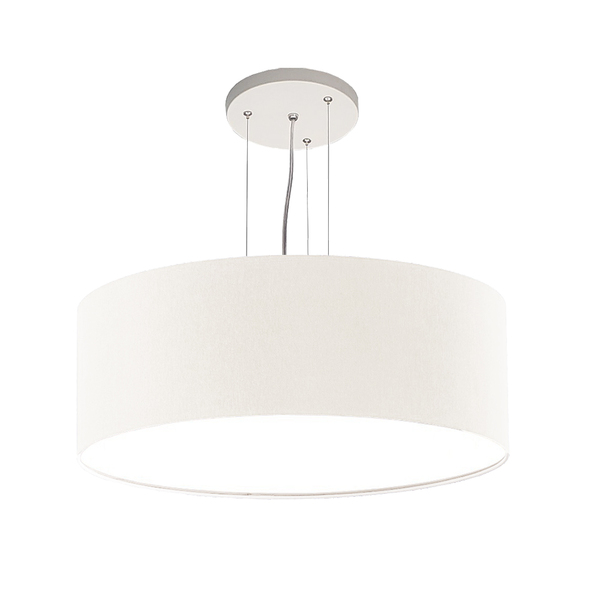 Lustre Pendente Redondo Cúpula Em Tecido 50x15 Branco5966
