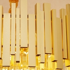 Lustre Pendente Redondo Metal Dourado E Cristais 9e14 52cm