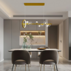 Lustre Pendente Retangular 90cm Alum Vidro Dourado 8 Bolas