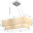 Lustre Pendente Retangular Bege Mj-4138 Para Mesa De Jantar