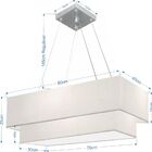 Lustre Pendente Retangular Branco Mj-4321 Para Mesa De Jantar