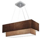 Lustre Pendente Retangular Café E Palha Mj-4322 Para Mesa De