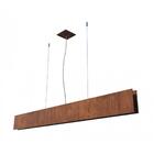 Lustre Pendente Retangular Led 24w 2700k 135cm Madeira