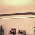 Lustre Pendente Retangular Led 35w 2700k 80cm madeira Preto