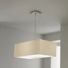 Lustre Pendente Retangular Md-4372 Cúpula Em Tecido 60x40cm B