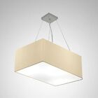 Lustre Pendente Retangular Md-4372 Cúpula Em Tecido 60x40cm B