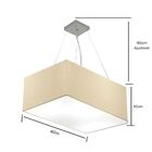 Lustre Pendente Retangular Md-4372 Cúpula Em Tecido 60x40cm B