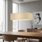 Lustre Pendente Retangular Md-4372 Cúpula Em Tecido 60x40cm B