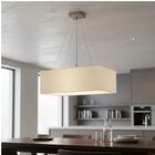 Lustre Pendente Retangular Md-4372 Cúpula Em Tecido 60x40cm B