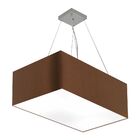 Lustre Pendente Retangular Md-4372 Cúpula Em Tecido 60x40cm C