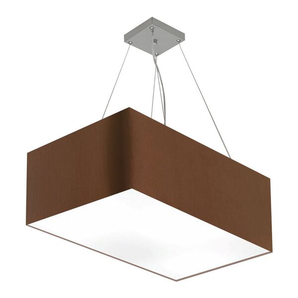 Lustre Pendente Retangular Md-4372 Cúpula Em Tecido 60x40cm C