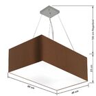 Lustre Pendente Retangular Md-4372 Cúpula Em Tecido 60x40cm C