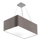 Lustre Pendente Retangular Md-4372 Cúpula Em Tecido 60x40cm C