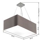 Lustre Pendente Retangular Md-4372 Cúpula Em Tecido 60x40cm C