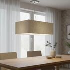 Lustre Pendente Retangular Md-4372 Cúpula Em Tecido 60x40cm L