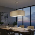 Lustre Pendente Retangular Md-4372 Cúpula Em Tecido 60x40cm L