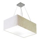 Lustre Pendente Retangular Md-4372 Cúpula Em Tecido 60x40cm L